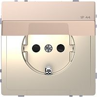 Розетка с заземлением без рамки Schneider Electric Merten D-Life 1-м. крышка шторки IP44 шампань картинка